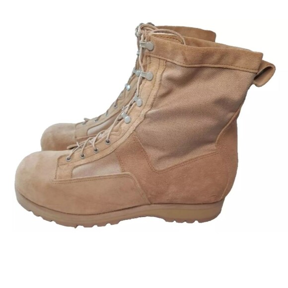 Wellco  Combat Boot Men\'s Size 15.5 EW~ Extra Wide Canvas, Suede, Leather Tan main image 5